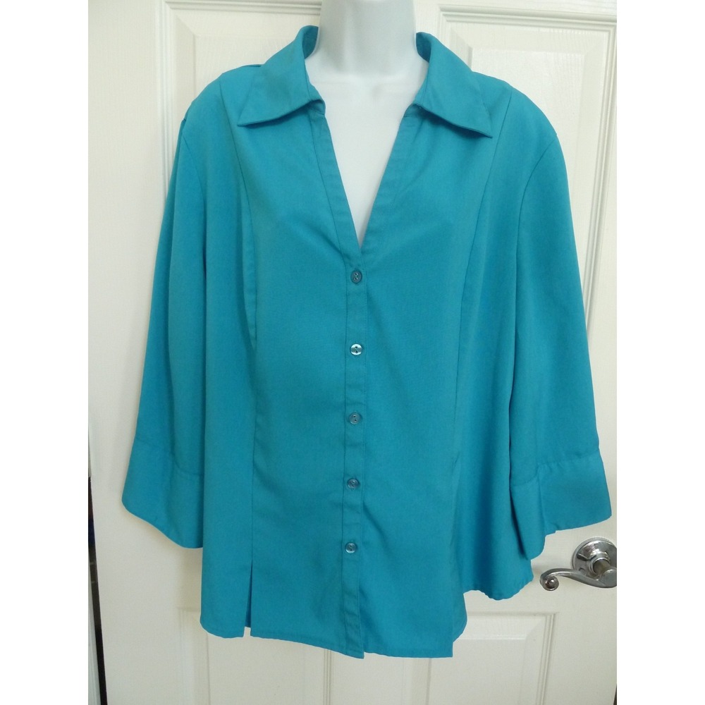 NWOT!! CATO Sz XL 3/4 Sleeve Career Office Blouse Pleated Hem Professional